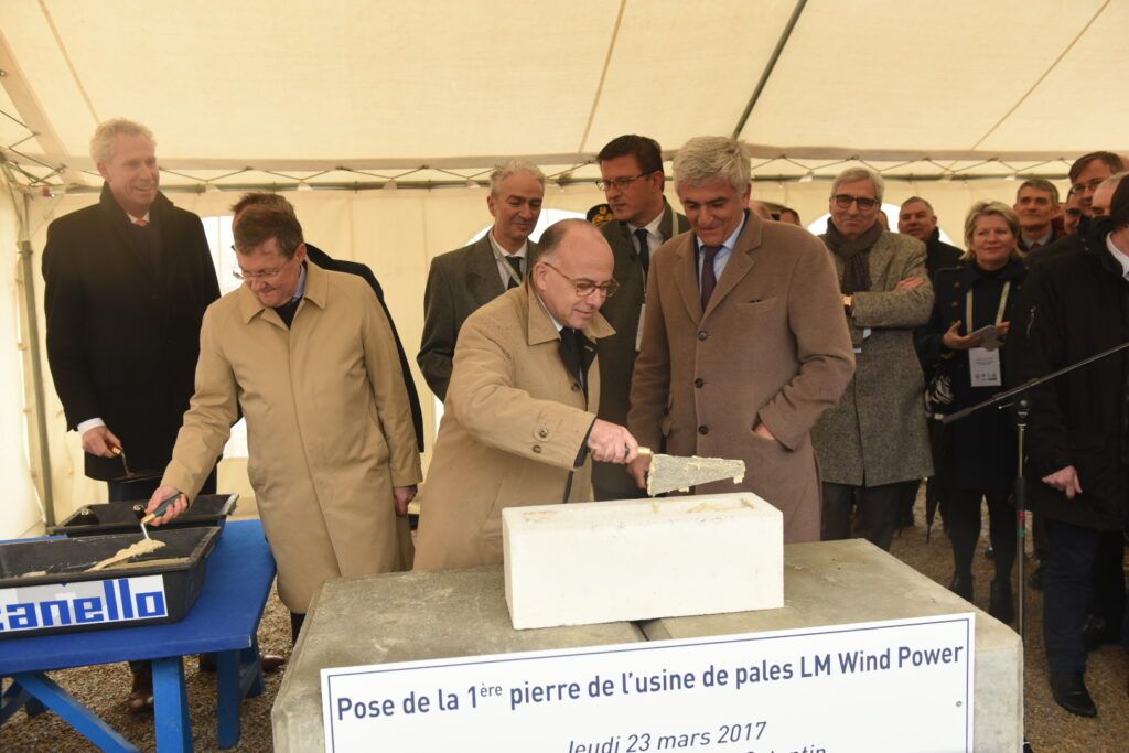 Pose de la première pierre LM Wind Power