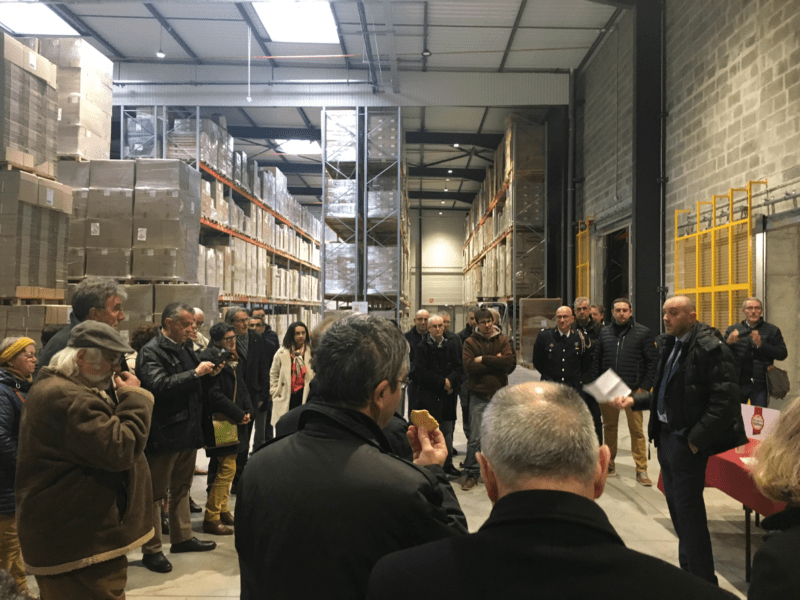 Inauguration de l'entrepôt de la Biscuiterie de l'Abbaye à Lonlay l'Abbaye