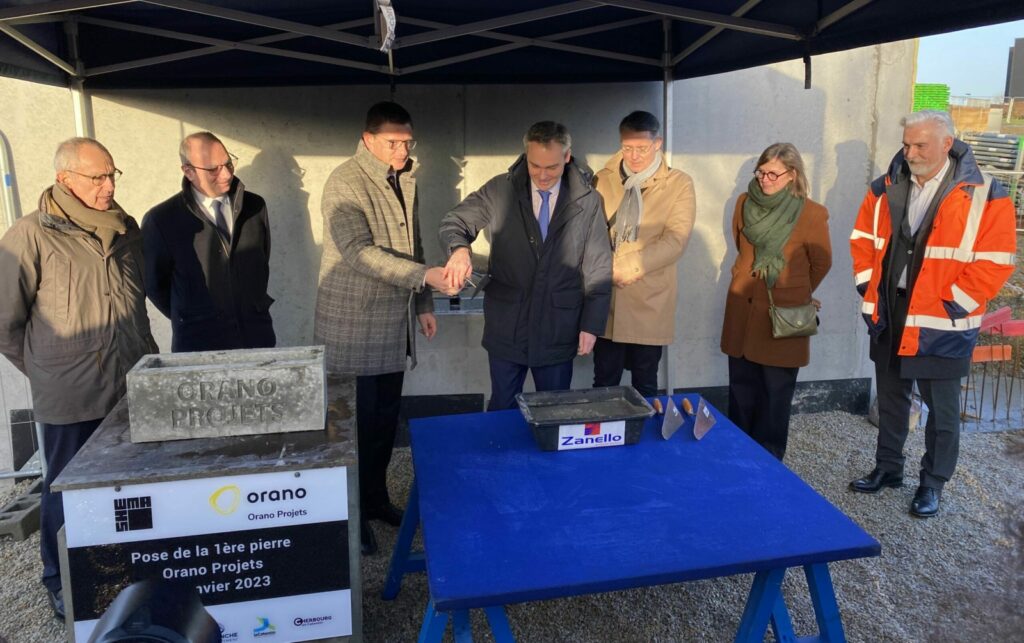 Premiere pierre Orano Projets SHEMA à Cherbourg